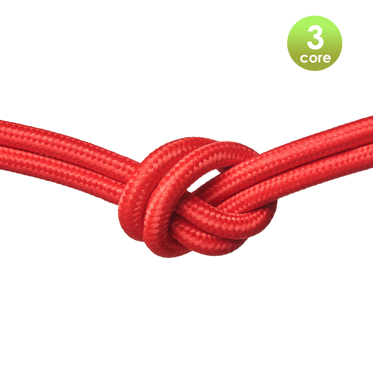 Tangla lighting - TLCB01008RD - 3c - Fabric cable 3 core - in red